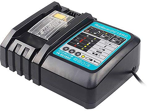 QUPERR - Caricabatterie rapido DC18RC compatibile con batteria di ricambio agli ioni di litio da 14,4 V-18 V makita BL1830 BL1850 BL1860 BL1890 BL1430 BL1440.