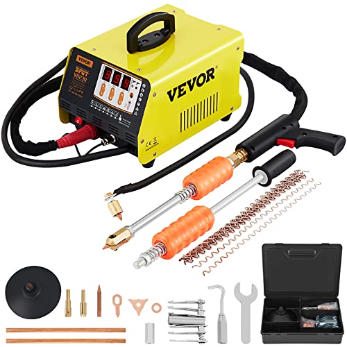 VEVOR Kit di Saldatrice a Punti per Carrozzeria Estrattore per Ammaccature dei Veicoli Potenza 3KW, Strumenti per Saldatura delle Ammaccature da Officina Garage per Veicoli con 7 Modalità Regolabili