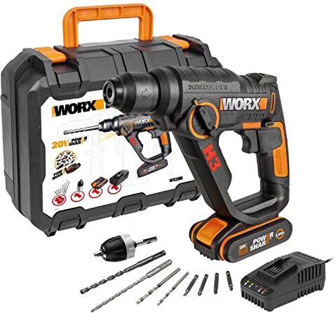 Worx H3 (TM) Drill/Atornilllador/martello 1 Bat. 20V-2,0Ah Li-Ion