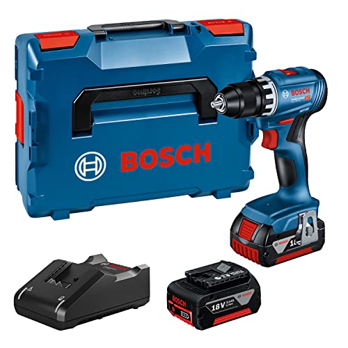 Bosch 18V System Trapano Avvitatore a Batteria GSR 18V-45 (Velocità di 1.900 giri/min, 2 Batterie da 3.0 Ah, Caricabatteria GAL 18V-40, in L-BOXX)