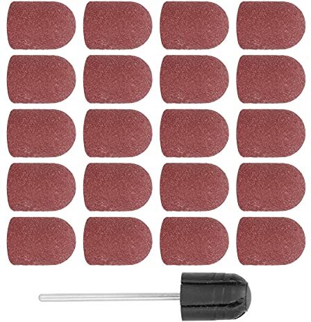 Milltrip Tappo Abrasivo per Nail Art, Punta Elicoidale per Levigatura Unghie, Set di Nastri Abrasivi per Levigatura e Lucidatura (13 X 19 Mm)(Castano)