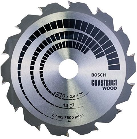 Bosch 1x Lama per sega circolare Expert for Construct Wood (per legno da costruzione, 210 x 2.8 x 30 mm, 14 denti, Accessorio Sega Circolare)