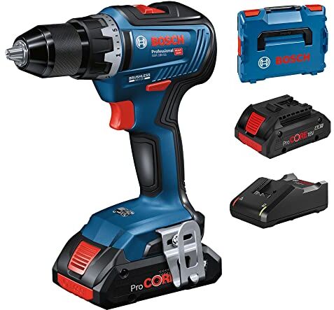 Bosch 18V System Trapano-avvitatore a batteria GSR 18V-55 (incl. 2 batterie da 4,0 Ah ProCORE, caricabatteria GAL 18V-40, in L-BOXX)