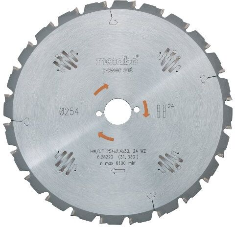 Metabo Lama per sega circolare HW/CT 190 x 30 x 2,2/1,4, 14 denti, ampiezza angolare 25°