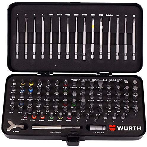 Wurth 614250300961 Assortimento inserti Avvitatore 105 pz Valigetta Metallo