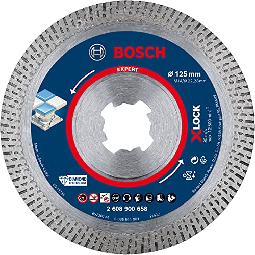 Bosch 1x Dischi diamantati X-LOCK Expert HardCeramic (per Piastrelle dure, Pietra dura, Ø 125 mm, accessorio Smerigliatrice angolare piccola)