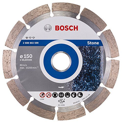 Bosch 1x Disco Diamantato Standard for Stone, per Calcestruzzo, Pietra, Granito, Ø 150 x 22,23 x 2 x 10 mm, Accessori per Smeriglatrici Angolari