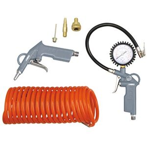 ABAC Kit Accessori per Compressore 6 Pezzi , Inclusi Gonfiagomme con Manometro, Pistola di Soffiaggio, Tubo a Spirale 5 m, 3 Punte di Gonfiaggio, Pressione Max 8 Bar ABAC Kit Accessori per Compressore 6 Pezzi , Inclusi Gonfiagomme con Manometro, Pistola di Soffiaggio, Tubo a Spirale 5 m, 3 Punte di Gonfiaggio, Pressione Max 8 Bar