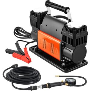VEVOR Gonfiatore con Pompa d'Aria per Pneumatici a Doppio Cilindro, Gonfiatore Portatile per Pneumatici, Pompa dell'Aria Fuoristrada da 12 V con Manometro Digitale e Adattatori per Camion, Auto, SUV VEVOR Gonfiatore con Pompa d'Aria per Pneumatici a Doppio Cilindro, Gonfiatore Portatile per Pneumatici, Pompa dell'Aria Fuoristrada da 12 V con Manometro Digitale e Adattatori per Camion, Auto, SUV