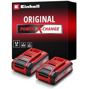 Einhell Original batteria Power X-Change PLUS da 4 Ah (18 V, ioni di litio, universale per tutti i Power X-Change, spia livello di carica, Twin-Pack, incluse 2 batterie 4 Ah, caricabatterie escluso) Einhell Original batteria Power X-Change PLUS da 4 Ah (18 V, ioni di litio, universale per tutti i Power X-Change, spia livello di carica, Twin-Pack, incluse 2 batterie 4 Ah, caricabatterie escluso)