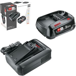 Bosch batteria e caricabatteria rapido Starter Set 18V (1 batteria al litio da 2,5 Ah; 1 caricabatteria rapido; POWER FOR ALL 18V Alliance) Bosch batteria e caricabatteria rapido Starter Set 18V (1 batteria al litio da 2,5 Ah; 1 caricabatteria rapido; POWER FOR ALL 18V Alliance)