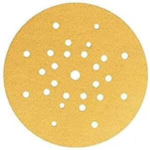 Mirka Gold Carta abrasiva Ø 225 mm a strappo 27 fori/grana P60, 25 dischi/Per levigare pareti e soffitti con levigatrice a secco/Per levigare intonaco, stucco, truciolato, legno, vernice Mirka Gold Carta abrasiva Ø 225 mm a strappo 27 fori/grana P60, 25 dischi/Per levigare pareti e soffitti con levigatrice a secco/Per levigare intonaco, stucco, truciolato, legno, vernice
