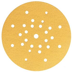 Mirka Gold Carta abrasiva Ø 225 mm a strappo 27 fori/grana P180 / 25 dischi/Per levigare pareti e soffitti con levigatrice a secco/Per levigare intonaco, stucco, truciolato, legno, vernice Mirka Gold Carta abrasiva Ø 225 mm a strappo 27 fori/grana P180 / 25 dischi/Per levigare pareti e soffitti con levigatrice a secco/Per levigare intonaco, stucco, truciolato, legno, vernice