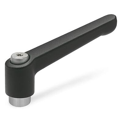 Elemento Norma GANTER - Leva di Bloccaggio Regolabile, Filettatura Femmina, Acciaio Inox, Nero, Struttura Opaca Elemento Norma GANTER - Leva di Bloccaggio Regolabile, Filettatura Femmina, Acciaio Inox, Nero, Struttura Opaca