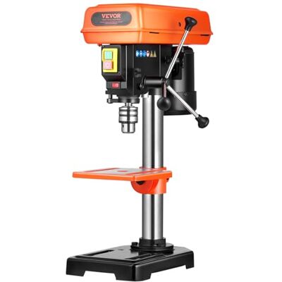 VEVOR Trapano a Colonna da Banco Motore a Induzione da 500 W Velocità Regolabile 500/890 / 1400/1900 / 2500 giri/min, Piano di Lavoro Inclinabile da 0 a 45°, 203,2 mm per Legno e Metallo VEVOR Trapano a Colonna da Banco Motore a Induzione da 500 W Velocità Regolabile 500/890 / 1400/1900 / 2500 giri/min, Piano di Lavoro Inclinabile da 0 a 45°, 203,2 mm per Legno e Metallo