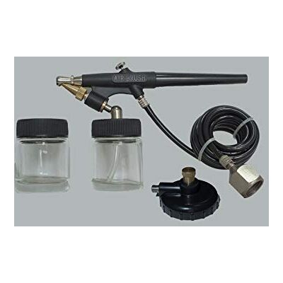 ABAC Kit Aerografo G-520, Aerografo Piccolo con 2 Serbatoi per Vernice, Tubo Flessibile da 1,5 m, Adattatore Bomboletta d'Aria Compressa, Nero ABAC Kit Aerografo G-520, Aerografo Piccolo con 2 Serbatoi per Vernice, Tubo Flessibile da 1,5 m, Adattatore Bomboletta d'Aria Compressa, Nero