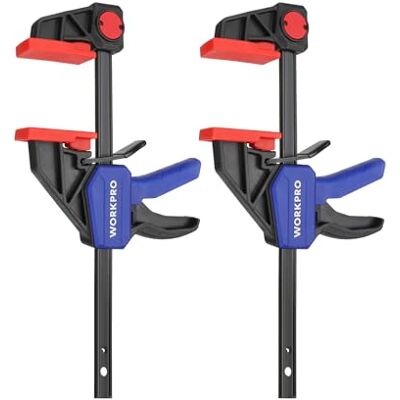 WORKPRO Morsetti da Falegname 2 Pezzi, Set di Morsetti per Legno a sgancio rapido da 150 mm per il Serraggio e l'allungamento, Morsetti a barra Serraggio 68 kg, Fissaggio del Legno con una Sola Mano WORKPRO Morsetti da Falegname 2 Pezzi, Set di Morsetti per Legno a sgancio rapido da 150 mm per il Serraggio e l'allungamento, Morsetti a barra Serraggio 68 kg, Fissaggio del Legno con una Sola Mano