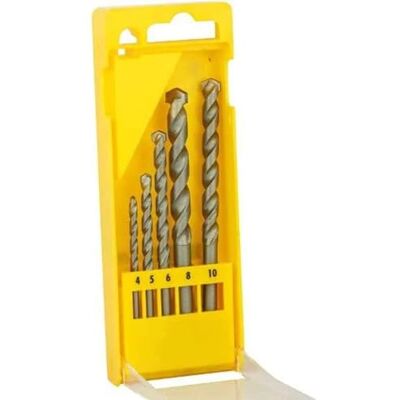 DeWalt SET PUNTE PER MURATURA Set 5 punte punte per muratura in cassetta di plastica. Diametri: 4, 5, 6, 8, 10 mm DeWalt SET PUNTE PER MURATURA Set 5 punte punte per muratura in cassetta di plastica. Diametri: 4, 5, 6, 8, 10 mm