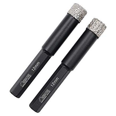 SHDIATOOL Punta per Secco Trapano Diamantata 2 Pezzi 12mm ad Attacco Esagonale per Porcellana Piastrella Ceramica Marmo SHDIATOOL Punta per Secco Trapano Diamantata 2 Pezzi 12mm ad Attacco Esagonale per Porcellana Piastrella Ceramica Marmo