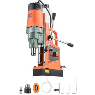 VEVOR Trapano Magnetico Elettrico a Colonna Portatile 1550 W Perforatore, Diametro Carotaggio 50 mm, Forza Magnetica 13000 N, Velocità Variabile 0-550 giri/min, per Superfici Metalliche e Fai Da Te VEVOR Trapano Magnetico Elettrico a Colonna Portatile 1550 W Perforatore, Diametro Carotaggio 50 mm, Forza Magnetica 13000 N, Velocità Variabile 0-550 giri/min, per Superfici Metalliche e Fai Da Te
