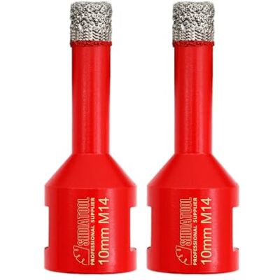 SHDIATOOL Punta per Trapano Diamantata 2 Pezzi 10mm Fresa Piastrelle M14 Tazza per Gres Porcellanato 10 mm Foretto Diamantato per Marmo Ceramica Granito Mattonelle per Flex, Vacuum Brasato SHDIATOOL Punta per Trapano Diamantata 2 Pezzi 10mm Fresa Piastrelle M14 Tazza per Gres Porcellanato 10 mm Foretto Diamantato per Marmo Ceramica Granito Mattonelle per Flex, Vacuum Brasato
