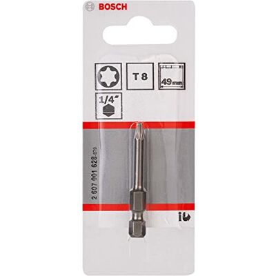 Bosch Professional Punta per cacciavite T8 Extra-duro E: 49 mm, grigio Bosch Professional Punta per cacciavite T8 Extra-duro E: 49 mm, grigio