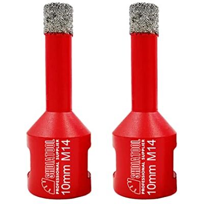 SHDIATOOL Punta Diamantata per Piastrelle 10mm 2 Pezzi M14 Tazza per Gres Fresa Diamantata 10 mm Foretto Diamantato per Porcellana Ceramica Marmo Granito, Taglio a Secco per Flex, Vacuum Brasato SHDIATOOL Punta Diamantata per Piastrelle 10mm 2 Pezzi M14 Tazza per Gres Fresa Diamantata 10 mm Foretto Diamantato per Porcellana Ceramica Marmo Granito, Taglio a Secco per Flex, Vacuum Brasato