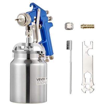 VEVOR Pistola a Spruzzo Pneumatica per Verniciatura a Sifone da 1000 CC con Ugello da 1,8 mm, Flusso Volume d'Aria Regolabile, Pistola per Verniciatura ad Aria Compressa per Auto, Pareti VEVOR Pistola a Spruzzo Pneumatica per Verniciatura a Sifone da 1000 CC con Ugello da 1,8 mm, Flusso Volume d'Aria Regolabile, Pistola per Verniciatura ad Aria Compressa per Auto, Pareti