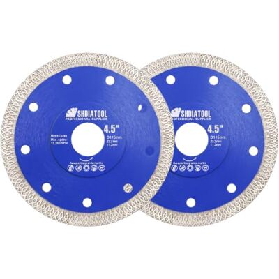 SHDIATOOL Disco Diamantato 2 Pezzi 115mm per Gres Porcellanato, Maglia X Disco Taglio Piastrelle 115 x 22,23mm per Marmo, Granito, Ceramica per Flex SHDIATOOL Disco Diamantato 2 Pezzi 115mm per Gres Porcellanato, Maglia X Disco Taglio Piastrelle 115 x 22,23mm per Marmo, Granito, Ceramica per Flex