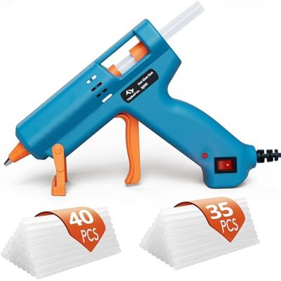 TILSWALL Pistola per colla a caldo 50 W con 75 stick di colla 7 mm x 130 mm, pistola per colla a caldo per la scuola, il fai da te, l'artigianato artistico e le riparazioni rapide in casa TILSWALL Pistola per colla a caldo 50 W con 75 stick di colla 7 mm x 130 mm, pistola per colla a caldo per la scuola, il fai da te, l'artigianato artistico e le riparazioni rapide in casa