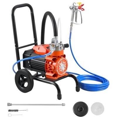 VEVOR Spruzzatore di Vernice Airless a Membrana con Ruote, Macchina a Spruzzo per Vernice 900W Pressione max 15,17 Mpa, Spruzzatore con Ruote Flusso 1,8 L/min con Asta di Prolunga Spruzzatura da Casa VEVOR Spruzzatore di Vernice Airless a Membrana con Ruote, Macchina a Spruzzo per Vernice 900W Pressione max 15,17 Mpa, Spruzzatore con Ruote Flusso 1,8 L/min con Asta di Prolunga Spruzzatura da Casa