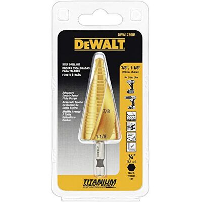 DeWalt , set di punte per trapano a gradini, da 7/8" a 1-1/8 DeWalt , set di punte per trapano a gradini, da 7/8" a 1-1/8