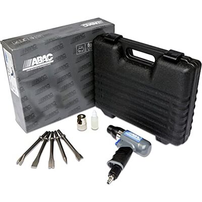 ABAC Martello scalpellatore 10 mm PRO Kit completo (scalpello piatto e a punta da 175 mm, separatore di lamiere, tagliabulloni e rimuovitore) Peso: 1,9 kg ABAC Martello scalpellatore 10 mm PRO Kit completo (scalpello piatto e a punta da 175 mm, separatore di lamiere, tagliabulloni e rimuovitore) Peso: 1,9 kg