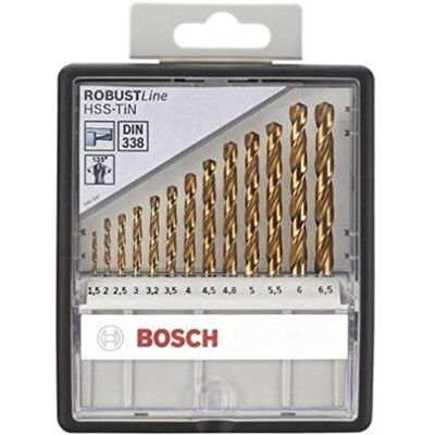 Set di 13 punte per metallo Bosch - Robust Line, HSS-TiN, 135° Set di 13 punte per metallo Bosch - Robust Line, HSS-TiN, 135°