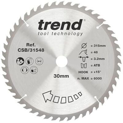 Trend CSB/31548 Lama Circolare Craft Pro - 315mm, 48 Denti, Carburo di Tungsteno Trend CSB/31548 Lama Circolare Craft Pro - 315mm, 48 Denti, Carburo di Tungsteno