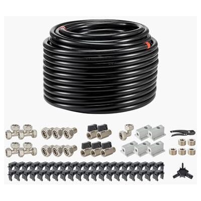 VEVOR Kit di Tubi per Compressore d'Aria, 60,96 m x 19,05 mm, Sistema di Tubazioni per Aria Compressa in HDPE-Alluminio, a Prova di Perdite, Resistente alla Pressione per Garage e Officine, Nero VEVOR Kit di Tubi per Compressore d'Aria, 60,96 m x 19,05 mm, Sistema di Tubazioni per Aria Compressa in HDPE-Alluminio, a Prova di Perdite, Resistente alla Pressione per Garage e Officine, Nero