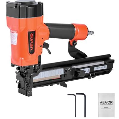 VEVOR Chiodatrice Pneumatica, per Tappezzeria Calibro 16, Corona Larga 26,4 mm, Lunghezza da 16 mm a 38 mm, Chiodatrice Sparachiodi Pneumatica da 70-120 PSI con 2 Modalità di Sparo per Coperture VEVOR Chiodatrice Pneumatica, per Tappezzeria Calibro 16, Corona Larga 26,4 mm, Lunghezza da 16 mm a 38 mm, Chiodatrice Sparachiodi Pneumatica da 70-120 PSI con 2 Modalità di Sparo per Coperture