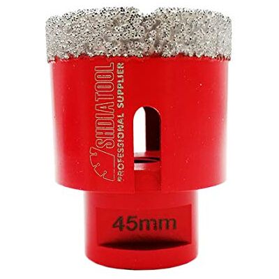 SHDIATOOL Punta per Trapano Diamantata 45mm Vacuum Brasato Foretto Diamantato per Porcellana Piastrella Granito Marmo Taglio a Secco SHDIATOOL Punta per Trapano Diamantata 45mm Vacuum Brasato Foretto Diamantato per Porcellana Piastrella Granito Marmo Taglio a Secco