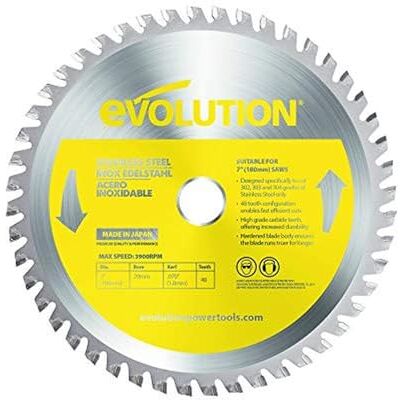 Evolution Power Tools Evolution Evoblade SS Lama circolare al carburo di tungsteno per acciaio inox, 180 mm Evolution Power Tools Evolution Evoblade SS Lama circolare al carburo di tungsteno per acciaio inox, 180 mm