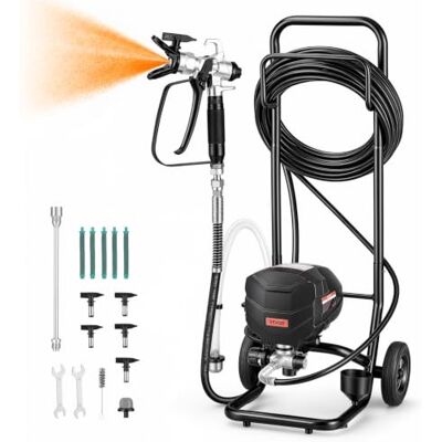 VEVOR Spruzzatore di Vernice Airless con Supporto 640 W 3000 PSI, Sistema di Spruzzatura della Vernice con Spazzola di Pulizia, Asta di Prolunga e Ugelli, Spruzzatore per Verniciatura Uso Domestico VEVOR Spruzzatore di Vernice Airless con Supporto 640 W 3000 PSI, Sistema di Spruzzatura della Vernice con Spazzola di Pulizia, Asta di Prolunga e Ugelli, Spruzzatore per Verniciatura Uso Domestico