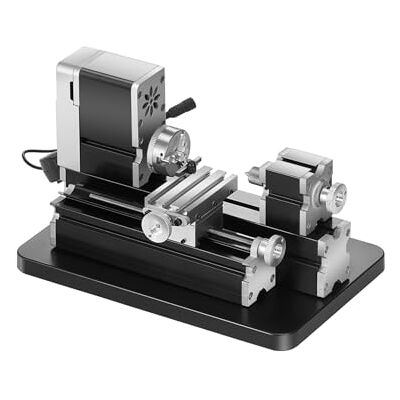 VEVOR Mini Tornio per Metalli Didattico, Potenza 36W, Velocità 20000 Giri al Minuto, con Mandrino 3 Griffe, Volantino in Lega di Alluminio, per Elaborare Metalli Morbidi Legno Plastici 70 x 130 mm VEVOR Mini Tornio per Metalli Didattico, Potenza 36W, Velocità 20000 Giri al Minuto, con Mandrino 3 Griffe, Volantino in Lega di Alluminio, per Elaborare Metalli Morbidi Legno Plastici 70 x 130 mm