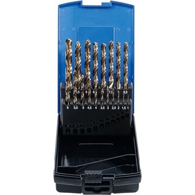 BGS Serie di punte elicoidali HSS-G M35 acciaio al cobalto 1 10 mm 19 pz. BGS Serie di punte elicoidali HSS-G M35 acciaio al cobalto 1 10 mm 19 pz.