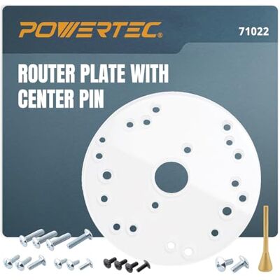 POWERTEC Piastra di fresa da 15,5 cm, adatta per cavi Porter, Bosch, Craftsman, Dewalt, Hitachi, Makita, Milwaukee, Ryobi POWERTEC Piastra di fresa da 15,5 cm, adatta per cavi Porter, Bosch, Craftsman, Dewalt, Hitachi, Makita, Milwaukee, Ryobi