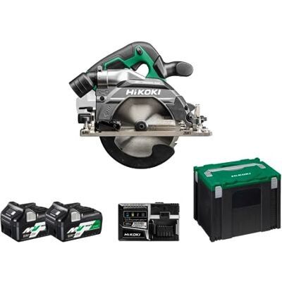 HIKOKI Akku Kreissäge C3606DB (36V, Akku 2,5 Ah, Brushless, Sägeblatt Ø: 165mm, Sägeblattboh. Ø: 20mm, Max.Sägeleistung. bei 90°: 66mm, Gehrungssch. von/bis: -5° bis 45°) Plus Zubehör im HSC IV Koffer HIKOKI Akku Kreissäge C3606DB (36V, Akku 2,5 Ah, Brushless, Sägeblatt Ø: 165mm, Sägeblattboh. Ø: 20mm, Max.Sägeleistung. bei 90°: 66mm, Gehrungssch. von/bis: -5° bis 45°) Plus Zubehör im HSC IV Koffer