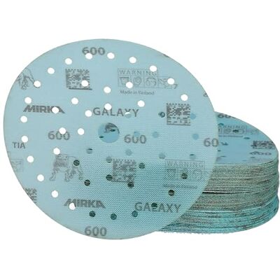 Mirka Galaxy carta abrasiva epossidica 150mm a strappo grana 600 per la levigatura di resina epossidica, legno, epossidica, rivertable / 50 pz. dischi abrasivi Mirka Galaxy carta abrasiva epossidica 150mm a strappo grana 600 per la levigatura di resina epossidica, legno, epossidica, rivertable / 50 pz. dischi abrasivi