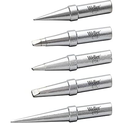 Weller WE1010 Set di punte per saldatura ETA, ETB, ETC, ETP, TETS, 5 pezzi Weller WE1010 Set di punte per saldatura ETA, ETB, ETC, ETP, TETS, 5 pezzi