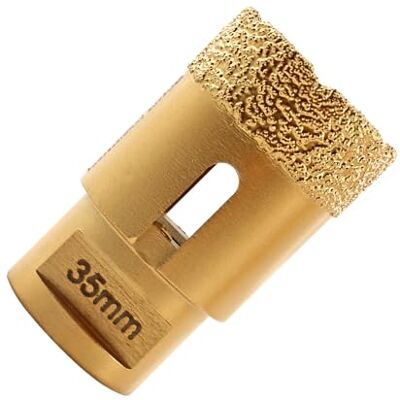 SHDIATOOL Punta diamantata per piastrelle con filettatura M14, sega a tazza diamantata a vuoto per porcellana, piastrelle, granito, marmo, foratura a secco, diametro 35 mm, altezza diamante 15 mm SHDIATOOL Punta diamantata per piastrelle con filettatura M14, sega a tazza diamantata a vuoto per porcellana, piastrelle, granito, marmo, foratura a secco, diametro 35 mm, altezza diamante 15 mm