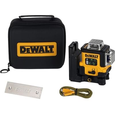 DeWalt , Laser a linea verde 3x360° ricaricabile con USB con custodia, DeWalt , Laser a linea verde 3x360° ricaricabile con USB con custodia,
