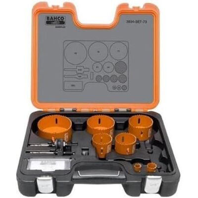 Bahco Sega a tazza bimetallica, 0 V, nero/arancione, 22-68 mm, set da 10 pezzi Bahco Sega a tazza bimetallica, 0 V, nero/arancione, 22-68 mm, set da 10 pezzi