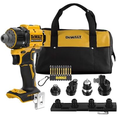 DeWalt Trapano Avvitatore Multi-Testa 18V XR con 4 Teste Intercambiabili, Borsa Morbida e Set inserti con 10 Pezzi da 57mm PH & PZ FLEXTORQ per Avvitatura, solo Utensile, DeWalt Trapano Avvitatore Multi-Testa 18V XR con 4 Teste Intercambiabili, Borsa Morbida e Set inserti con 10 Pezzi da 57mm PH & PZ FLEXTORQ per Avvitatura, solo Utensile,